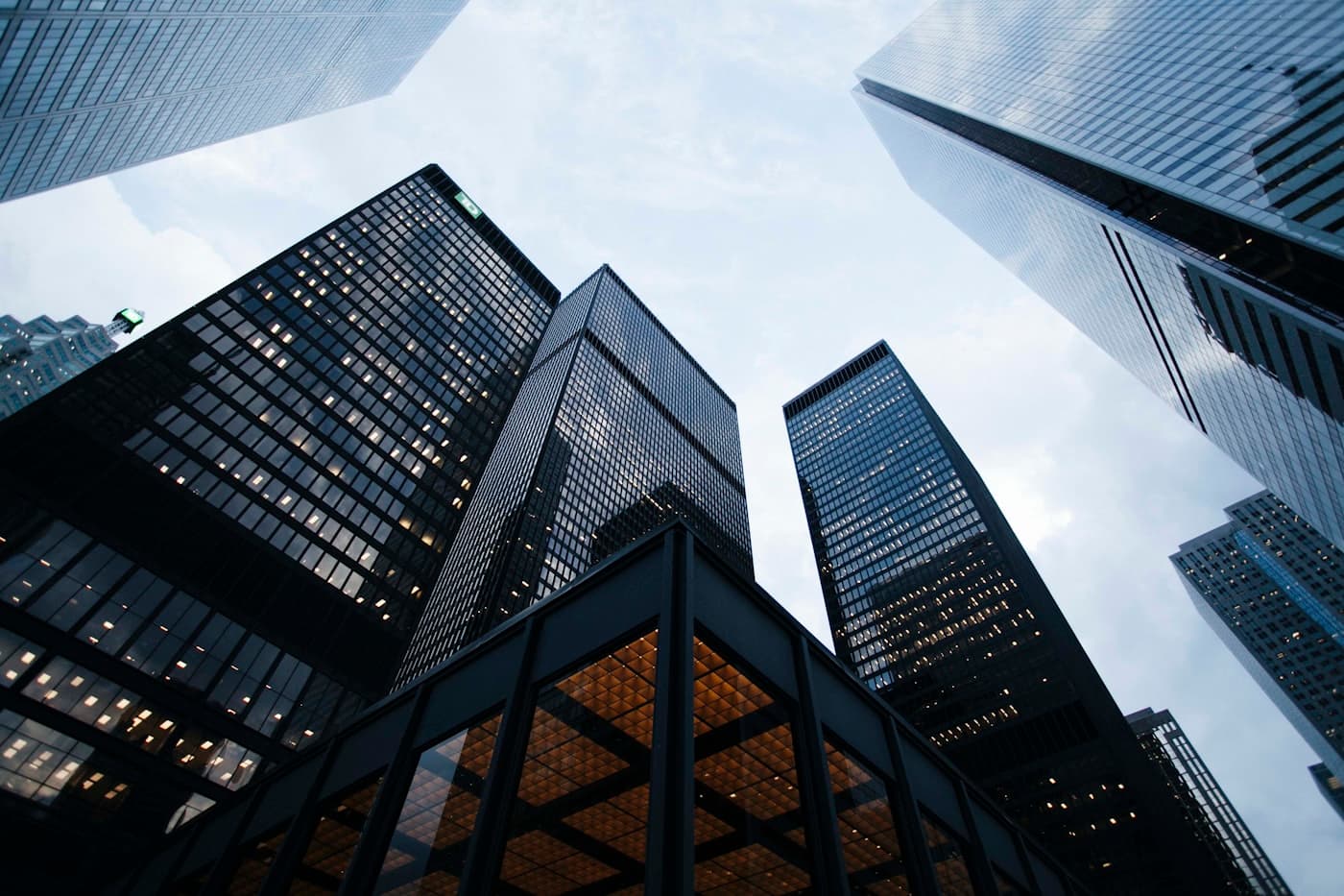 Modern business architecture representing AI systems infrastructure