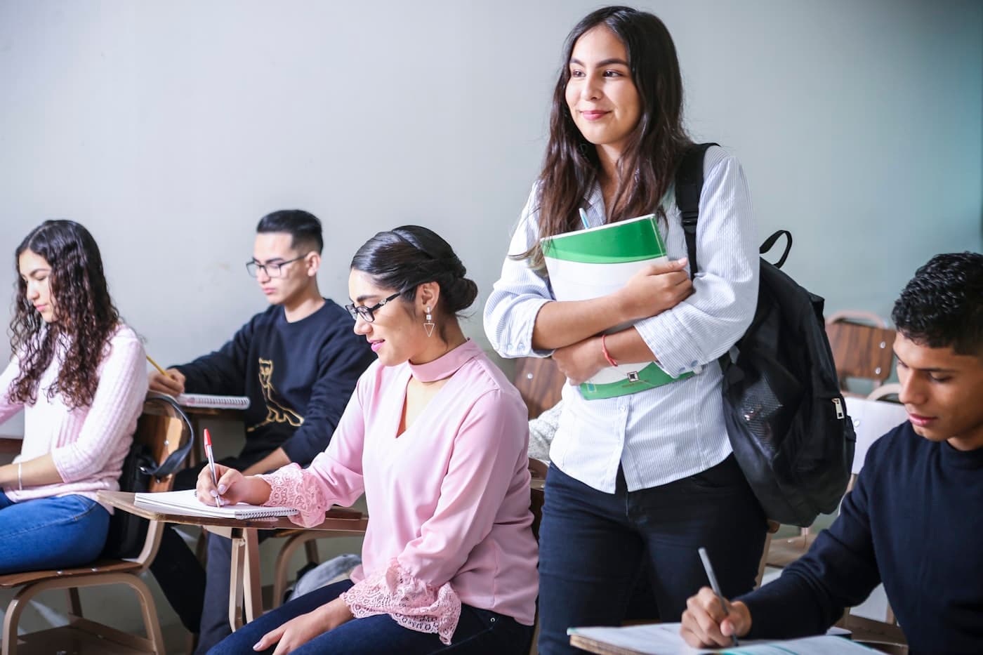 Students in a university library representing global education opportunities